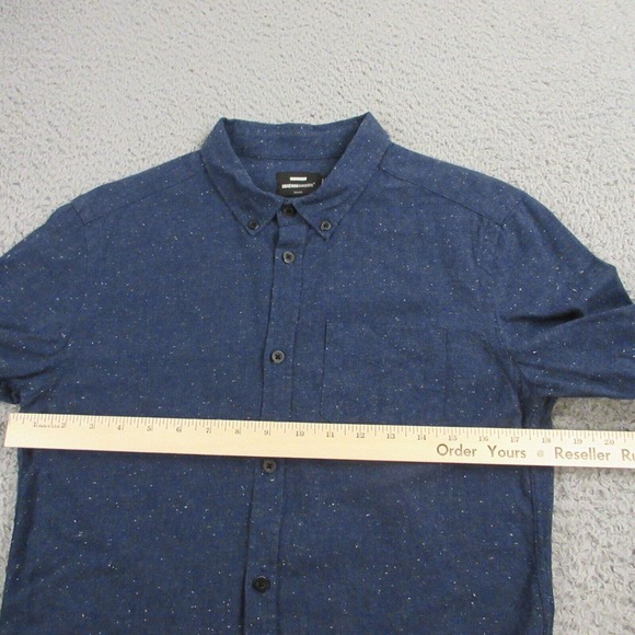 Dr. Denim Mens Flannel Button Down Shirt size Small Slub Cotton Long Sleeve‎ - Picture 7 of 10